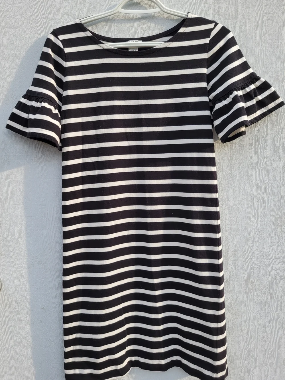 J. Crew Black and White Striped Mini Dress